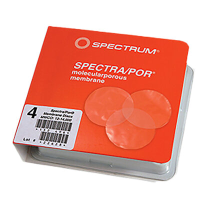 Spectra/Por standard grade regenerated cellulose (RC) single‑layer dialysis membranes shown as flat sheets, suitable for dialysis systems, dialyzer devices, and assay kits.