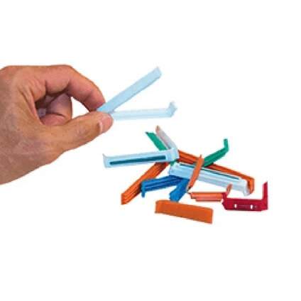SpectraPor® tubing closures designed for use with regenerated cellulose (RC) dialysis tubing, providing a secure, leak‑proof seal and available in multiple functional types; not recommended for use with cellulose ester (CE) tubing.