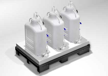 Secure hold and transport of up to three carboys of different sizes with the ProConnex MixOne Secure Carrier. 