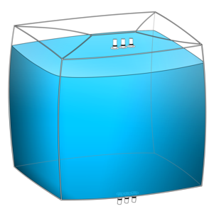 1000 liter 3D bioprocessing bag with three top ports and three bottom ports, an example of the customization capabilities of ProConnex 3D bags.
