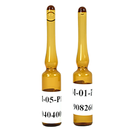 Sealed calibration standard ampules used for UV spectroscopy system verification and analytical method validation.