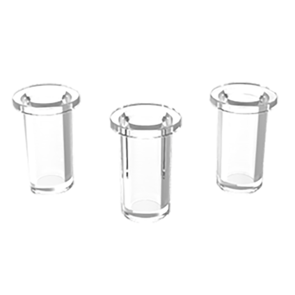 Clear single‑use plastic sample vessels used for laboratory analysis and spectroscopic measurements.