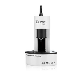 Repligen PATsmart SoloVPE Plus system using Variable Pathlength Technology (VPT) for rapid, buffer-free protein concentration measurement and automated UV-Vis spectroscopy in bioprocessing.