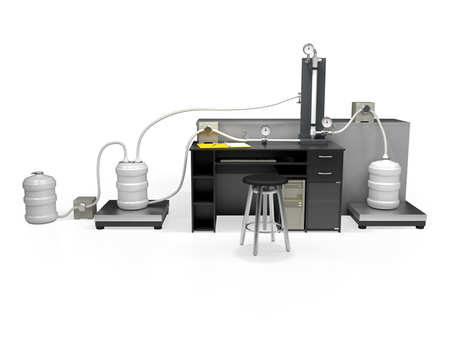 Manual tangential flow filtration (TFF) arrangement within a lab